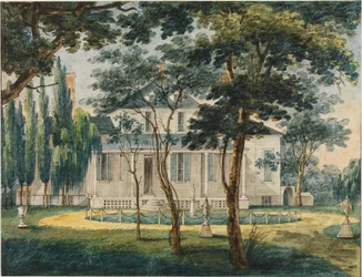 Una residencia de campo, posiblemente la casa de campo del general Moreau en Morrisville, Pensilvania