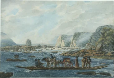 Escena de un transbordador en el Susquehanna, en Wright