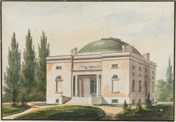 Academia de Bellas Artes de Pensilvania, Filadelfia (copia de un grabado publicado en The Port Folio Magazine, junio de 1809)