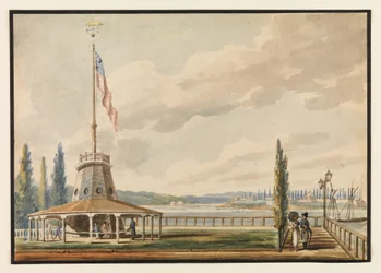 La primera vista del viajero de Nueva York: The Battery y Flagstaff