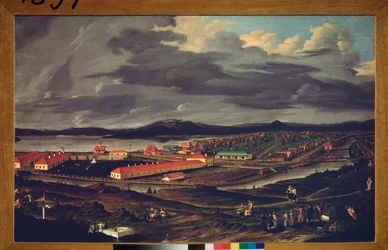 Oural, les acieries Demidoff (Ural, La Acería Demidov) - Peinture de Pavel Petrovich Vedenetsky (1766-1847), huile sur toile