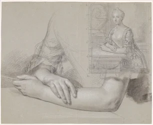 Boceto para retrato de dama. También estudio de manos y brazos para el mismo retrato
