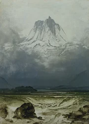 Estudio de paisaje, norte de Noruega (óleo sobre tabla)