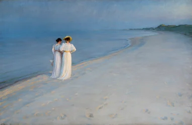 Noche tranquila en la playa sur de Skagen, 1893