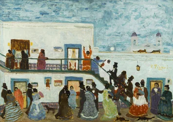 Llegando a la iglesia