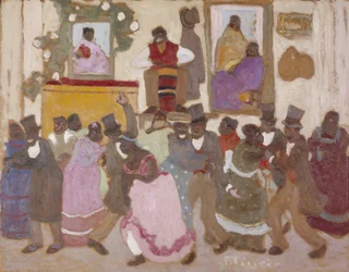 Gente bailando: Candombe, c.1920 (óleo sobre tabla)