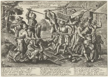 Batalla entre campesinos y soldados. Derboer Plaeghe (título sobre objeto)