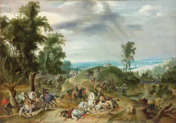 Una batalla de caballería