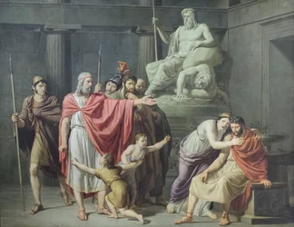 Leónidas condena a Celembroto (óleo sobre lienzo)
