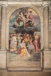 San Juan Bautista bautizando a la gente, capilla de Poggi