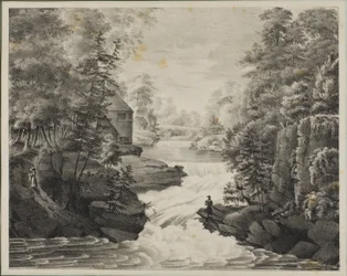 Paisaje con cascada