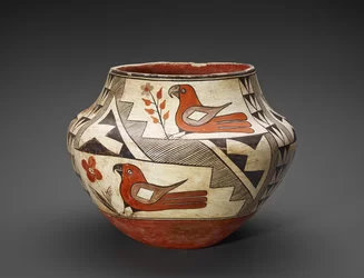 Jarra (Olla) con loros