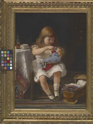 Una madre ansiosa (óleo sobre lienzo)