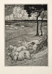 Un ladrón de ovejas canino, de Cien anécdotas de animales, pub. 1924