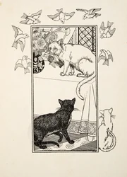 Una intervención singular, de Cien anécdotas de animales, pub. 1924 (grabado)