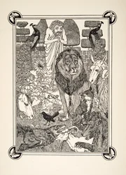 Frontispicio, de Cien fábulas de Esopo, pub.1903