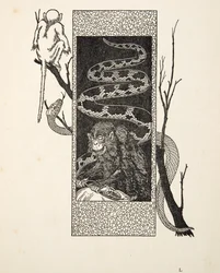 Mono contra serpiente, de Cien anécdotas de animales, pub. 1924