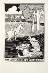 El Asno Cargado de Esponjas, de las Fábulas de Fontaine, pub. 1905