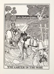 El Cartero en el Lodo, de las Fábulas de Fontaine, pub. 1905
