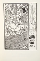 La Paloma y la Hormiga, de las Fábulas de Fontaine, pub. 1905
