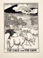 El águila y la corneja, de Cien fábulas de Esopo, publicado en 1903
