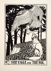 El águila y el zorro, de Cien fábulas de Esopo, pub.1903