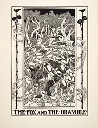 El zorro y la zarza, de Cien fábulas de Esopo, pub.1903