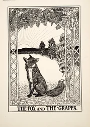 El zorro y las uvas, de Cien fábulas de Esopo, pub.1903