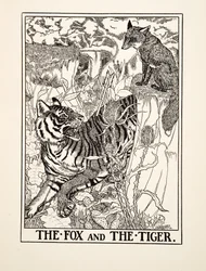 El Zorro y el Tigre, de Cien Fábulas de Esopo, pub. 1903