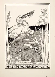 Las ranas que deseaban un rey, de Cien fábulas de Esopo, pub.1903