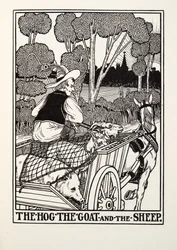 El Cerdo, la Cabra y la Oveja, de las Fábulas de Fontaine, pub. 1905