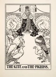 La cometa y las palomas, de Cien fábulas de Esopo, pub.1903