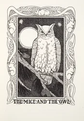 Los ratones y el búho, de las Fábulas de Fontaine, pub. 1905