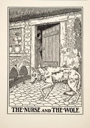La Nodriza y el Lobo, de Cien Fábulas de Esopo, pub.1903