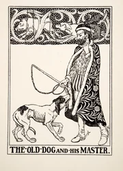 El viejo perro y su amo, de Cien fábulas de Esopo, pub.1903