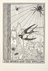 La araña y la golondrina, de las Fábulas de Fontaine, pub. 1905