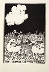 La tortuga y los dos patos, de Fábulas de Fontaine, pub. 1905