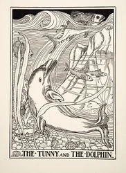 El atún y el delfín, de Cien fábulas de Esopo, pub.1903