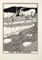 Los dos cabras, de las Fábulas de Fontaine, pub. 1905