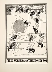 Las avispas y la miel, de Cien fábulas de Esopo, pub.1903