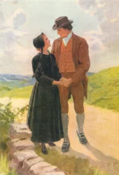 Ilustración para Adam Bede de George Eliot (litografía en color)