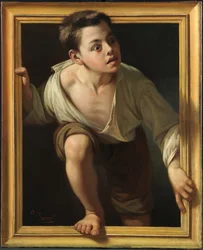 Escapando de la critica (Escaping Criticism) - Borrell del Caso, Pere (1835-1910) - Oil on canvas - 1874 trompe-l