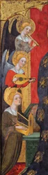 Madonna con ángeles tocando música (detalle), ca 1380
