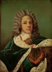 Retrato del Duque de Saint-Simon (1675-1755) después de un retrato de Hyacinthe Rigaud (1659-1743) 1887