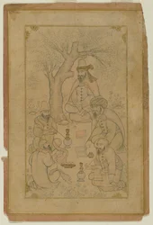 Una reunión de derviches, mediados del siglo XVII