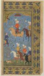 Una cacería real de un Shahnama (Libro de los reyes) de Firdawsi, c.1590-1600