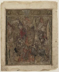 Una cacería en las montañas, de un Shahnama