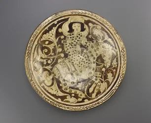 Plato, región de Kashan, Irán, dinastía Saljuq