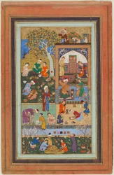 Folio de un álbum; Una escena escolar, Tabriz, Irán, período Safávida, c.1540