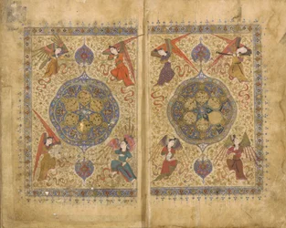 Khamsa (Quinteto) de Khwaju Kirmani, Shiraz, Irán, periodo Timurid, 1437-38